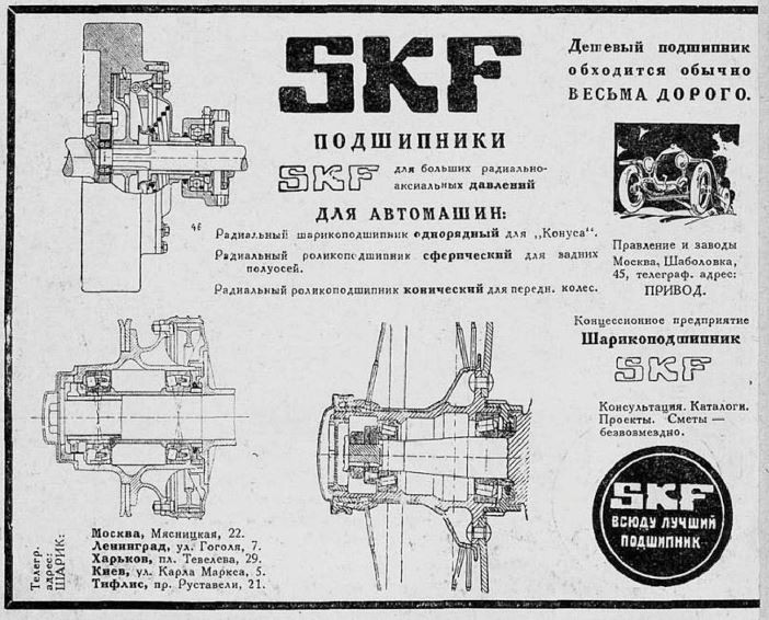 Подшипники в СССР СКФ SKF в СССР